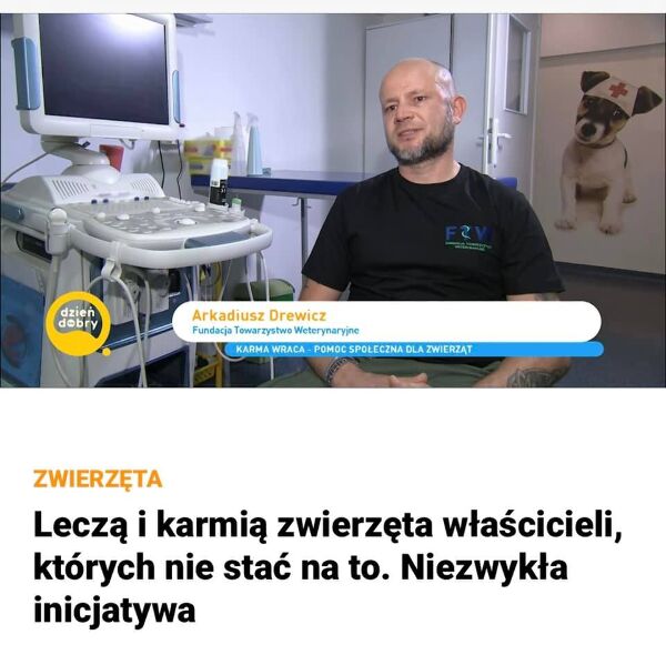 Materiał w Dzień Dobry TVN o Fundacji Towarzystwo Weterynaryjne i inicjatywie Bank Karmy